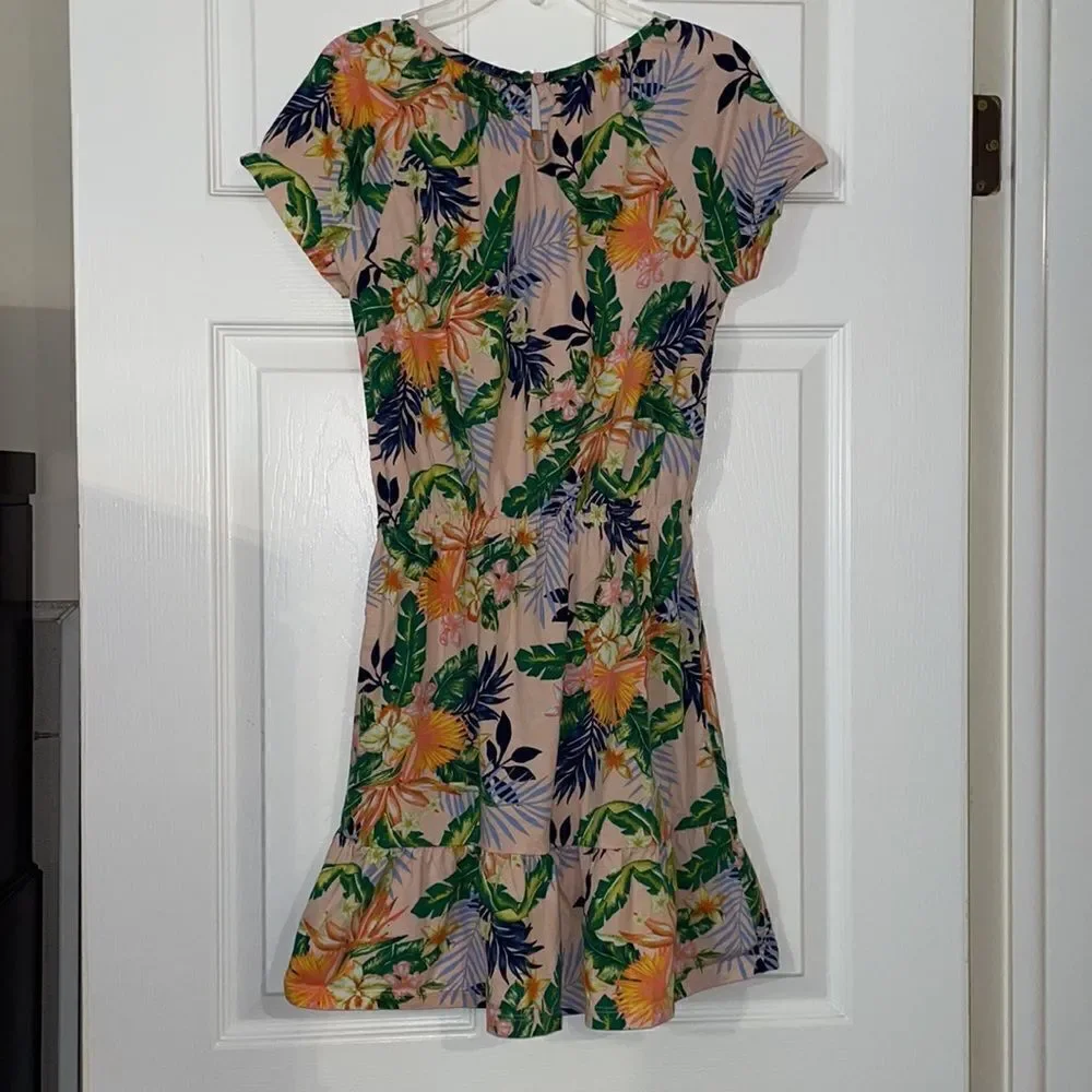 ✨Gap Kids Tropical Floral Cotton Short Sleeve Dress